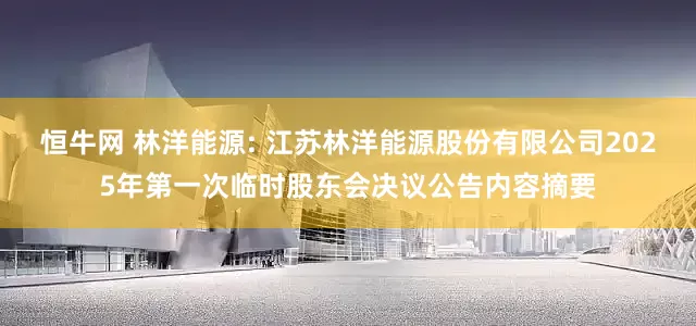 恒牛网 林洋能源: 江苏林洋能源股份有限公司2025年第一次临时股东会决议公告内容摘要