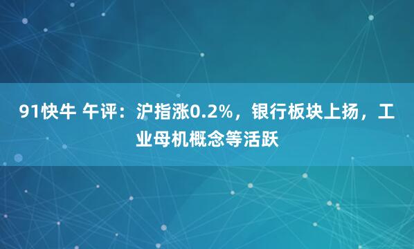 91快牛 午评：沪指涨0.2%，银行板块上扬，工业母机概念等活跃